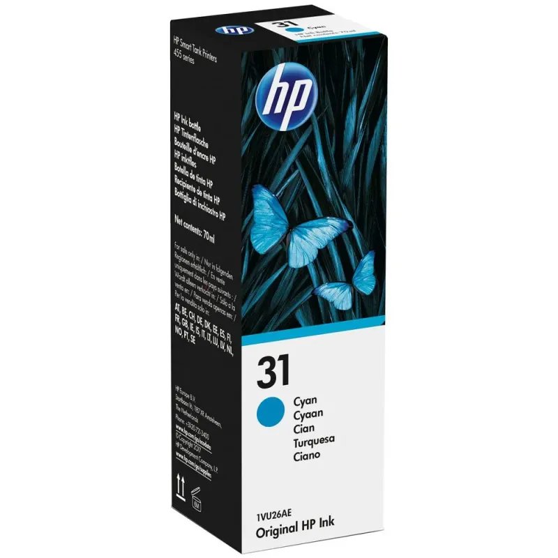 Tinta HP 31 Azul 70ml Original - 1VU26AE1VU26AEHPTinteiros Originais HPChip Ink | Informática | Tinteiros e Toners | Gaming