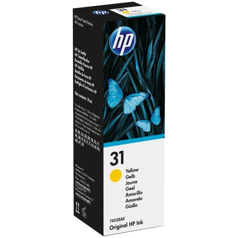 Tinta HP 31 Amarela 70ml Original - 1VU28AE1VU28AEHPTinteiros Originais HPChip Ink | Informática | Tinteiros e Toners | Gaming