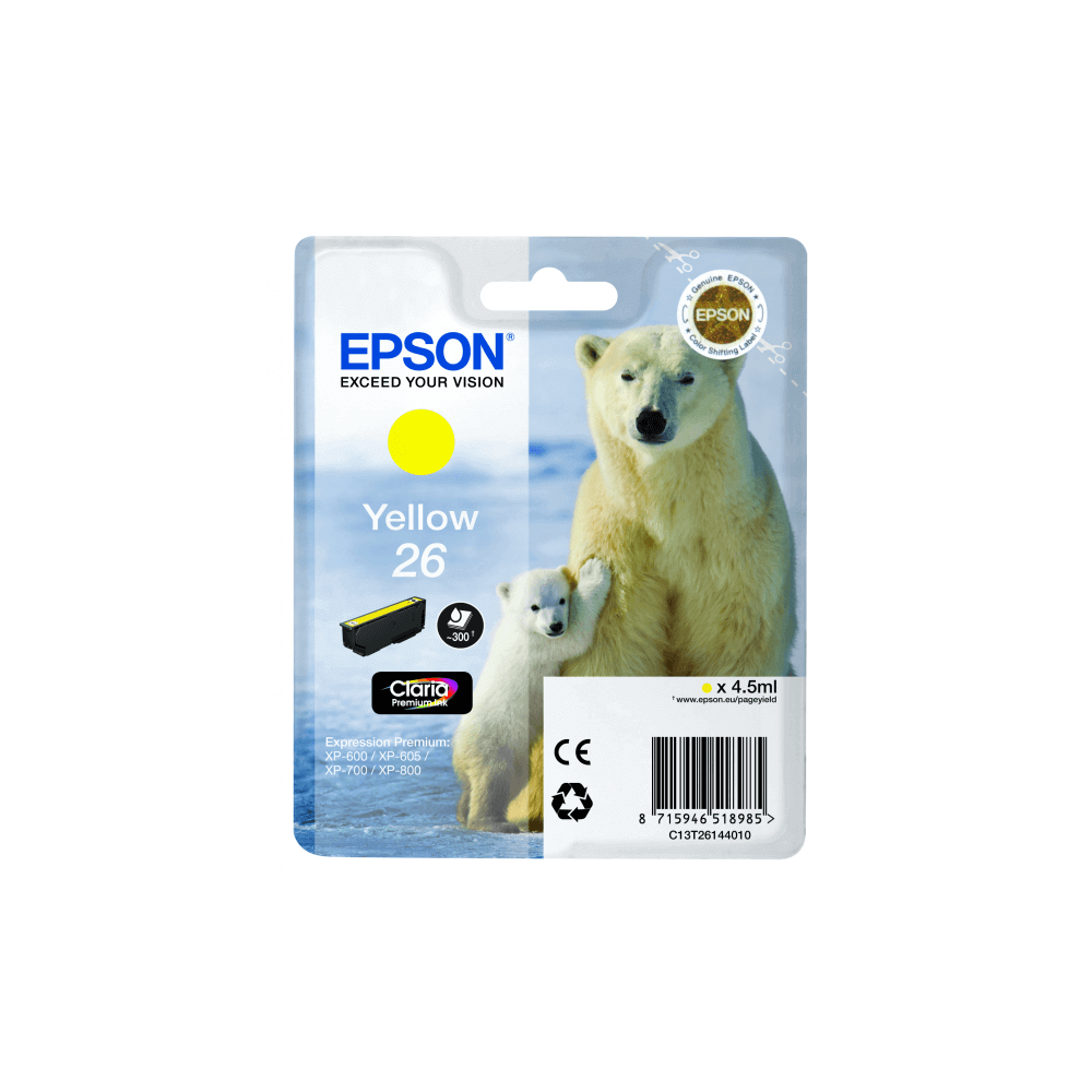 Original Epson T2614 Yellow Ink Cartridge Premium