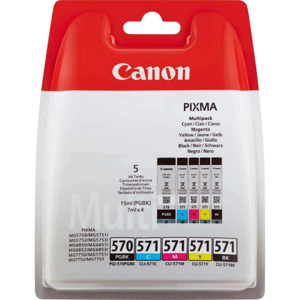Canon PGI570PGBK Ink Cartridge Pack CLI571CMYK Original