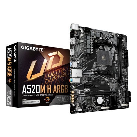 GIGABYTE A520M H ARGB motherboard AMD A520 Socket AM4 micro ATX9MA52MHA-00-G10GigabyteMotherboardsChip Ink | Informática | Tinteiros e Toners | Gaming