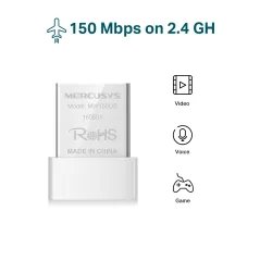 Adaptador Mercusys USB Nano Sem Fios N150 - até 150Mbps