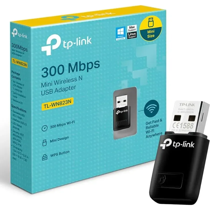 Adaptador TP-Link USB Mini Wireless N - até 300MbpsTL-WN823NTP-LinkPlacas de RedeChip Ink | Informática | Tinteiros e Toners | Gaming