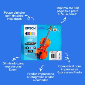 Epson Multipack de 6 cores de tinta Claria Photo HD Ink 250 ViolinoC13T16N84010EpsonTinteiros Originais EpsonChip Ink | Informática | Tinteiros e Toners | Gaming