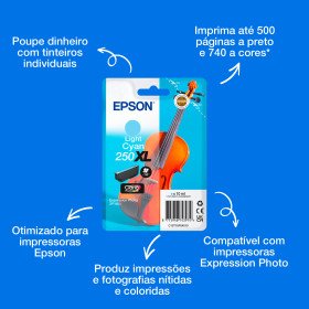Epson Conjunto individual ciano-claro de tinta Claria Photo HD Ink 250XL ViolinoC13T16P54010EpsonTinteiros Originais EpsonChip Ink | Informática | Tinteiros e Toners | Gaming