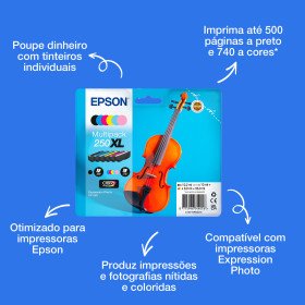 Epson Multipack de 6 cores de tinta Claria Photo HD Ink 250XL ViolinoC13T16P84010EpsonTinteiros Originais EpsonChip Ink | Informática | Tinteiros e Toners | Gaming
