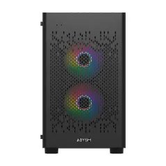 Caixa Abysm Danube Inva MX202 Preta - ITX, micro ATX - Vidro Temperado - 3 Ventoinhas ARGB