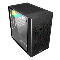 Caixa Abysm Danube Inva MX202 Preta - ITX, micro ATX - Vidro Temperado - 3 Ventoinhas ARGB