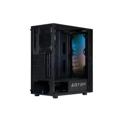 Caixa Gaming Abysm Danube Kolpa ARGB Preta - ATX, ITX, micro ATX - Vidro Temperado - 1 Ventoinha ARGB