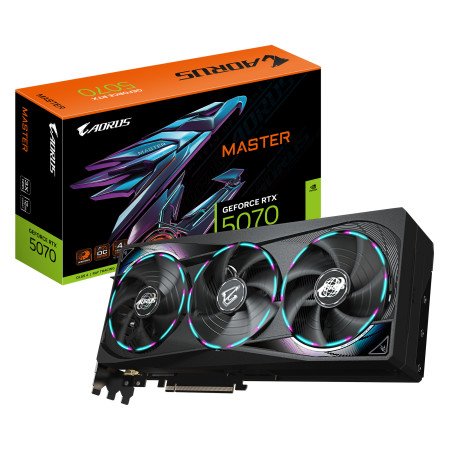 Placa Gráfica GIGABYTE AORUS GeForce RTX 5070 MASTER NVIDIA 12 GB GDDR79VN5070AM-00-G10GigabytePlacas GráficasChip Ink | Informática | Tinteiros e Toners | Gaming