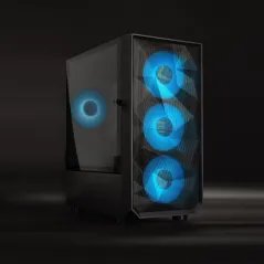 Caixa Gaming Tooq Seizure - Mini ITX, micro ATX - Vidro Temperado - 4 Ventoinhas ARGB - Preta