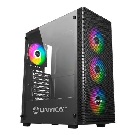 Caixa Gaming Unykach MIR 100 - ATX, Micro ATX, ITX - Vidro Temperado - 4 Ventoinhas ARGB - PretaUK511303UnykachCaixas PCChip Ink | Informática | Tinteiros e Toners | Gaming