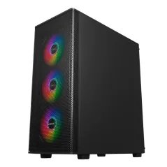 Caixa Gaming Unykach MIR 100 - ATX, Micro ATX, ITX - Vidro Temperado - 4 Ventoinhas ARGB - Preta