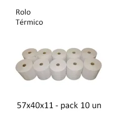 Rolo Papel Térmico 57x40x11 Pack 10