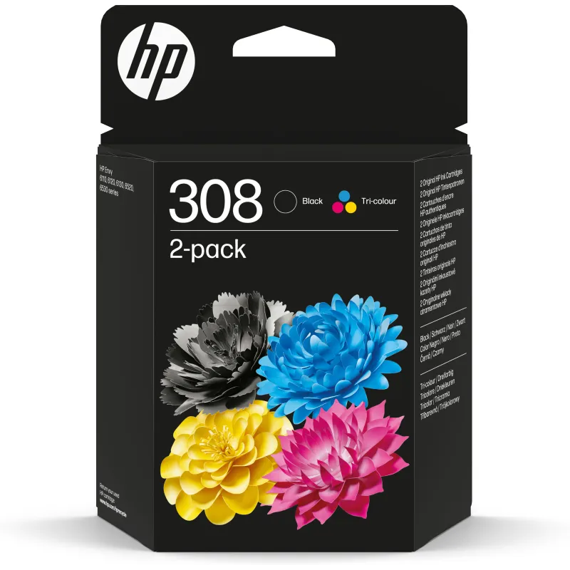 Pack 2 Tinteiros HP 308 EvoMore Originais Preto e Tricolor - 6L6S6UE6L6S6UEHPTinteiros Originais HPChip Ink | Informática | Tinteiros e Toners | Gaming