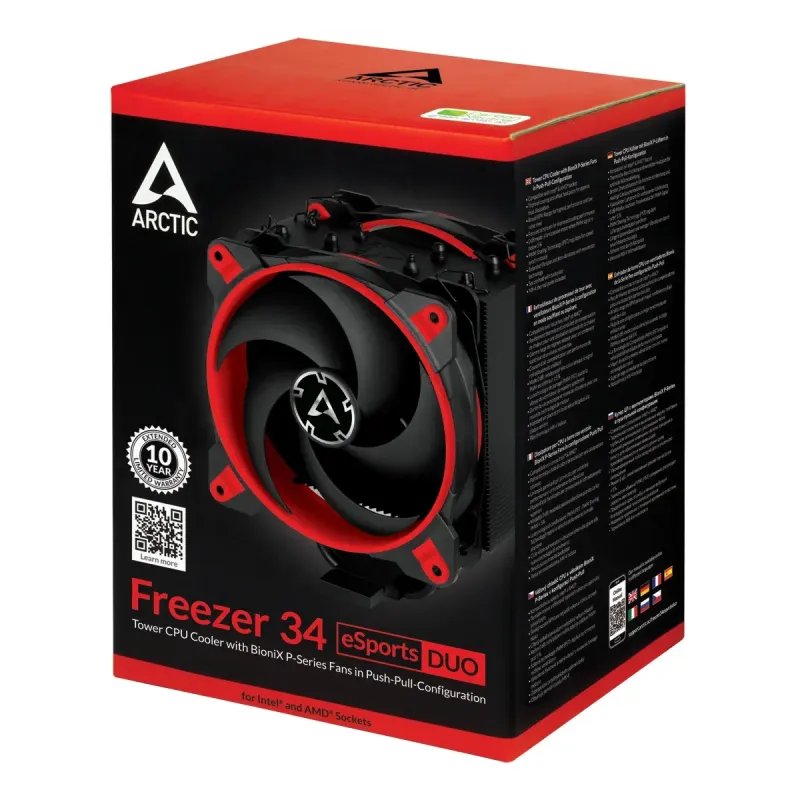 Cooler Processador Arctic Freezer 34 eSports DUO com BioniX P-Series Fans 12cm Preto, VermelhoACFRE00060AArcticCooler CPUChip Ink | Informática | Tinteiros e Toners | Gaming