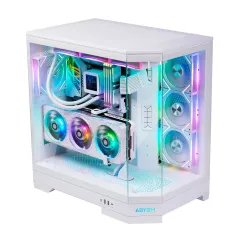 Caixa Gaming Abysm Danube Sava H600 PC - E-ATX, ATX, ITX, Micro ATX - Vidro Temperado - 4 Ventoinhas ARGB - Branca