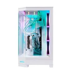 Caixa Gaming Abysm Danube Sava H600 PC - E-ATX, ATX, ITX, Micro ATX - Vidro Temperado - 4 Ventoinhas ARGB - Branca