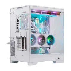 Caixa Gaming Abysm Danube Sava H600 PC - E-ATX, ATX, ITX, Micro ATX - Vidro Temperado - 4 Ventoinhas ARGB - Branca