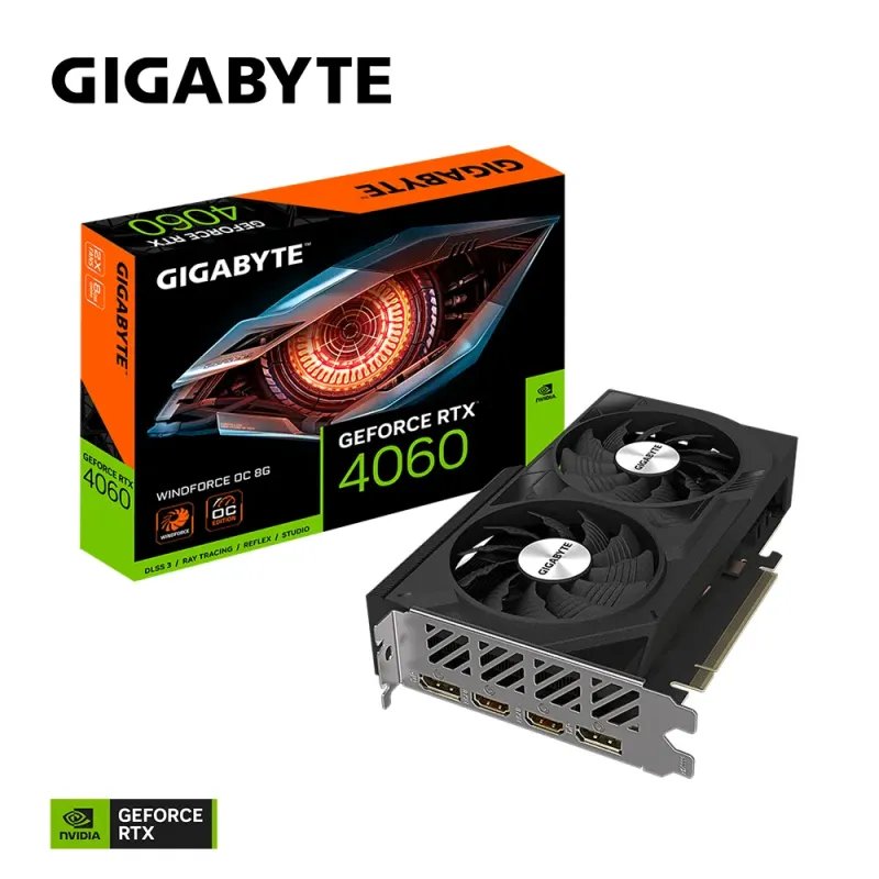 Placa Gráfica Gigabyte GeForce RTX 4060 WINDFORCE OC 8G 2xFansGV-N4060WF2OC-8GDGigabytePlacas GráficasChip Ink | Informática | Tinteiros e Toners | Gaming