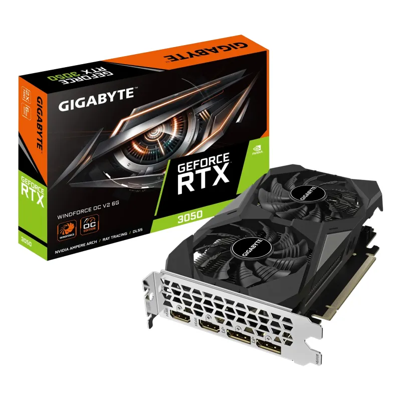 Placa Gráfica Gigabyte GeForce RTX 3050 WINDFORCE OC V2 6GB GDDR6 DLSS3GV-N3050WF2OCV2-6GDGigabytePlacas GráficasChip Ink | Informática | Tinteiros e Toners | Gaming