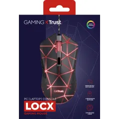 Rato Gaming Trust GXT 133 Locx USB 4000dpi - 6 Botões - Iluminação LED - Preto