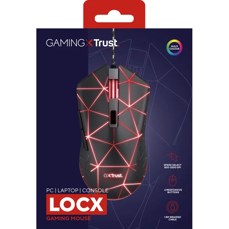 Rato Gaming Trust GXT 133 Locx USB 4000dpi - 6 Botões - Iluminação LED - Preto22988TrustRatosChip Ink | Informática | Tinteiros e Toners | Gaming